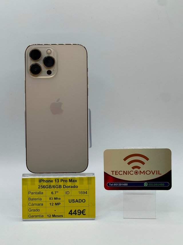 iPhone 13 Pro Max 256GB Dorado Usado