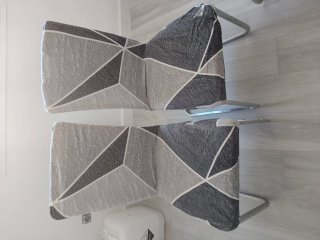 Mesa comedor y 6 sillas madera blanca