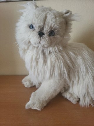 Peluche Gato Realista Blanco