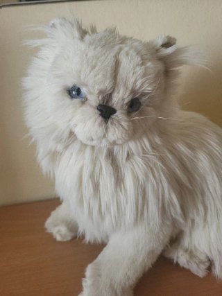 Peluche Gato Realista Blanco