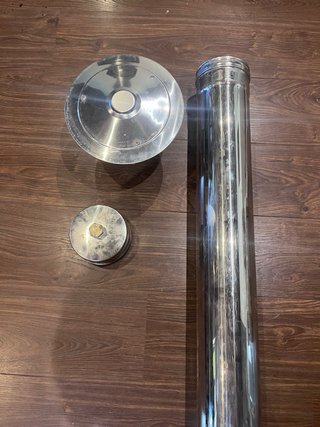 Tubo Inox 316L 125mm + Abrazaderas