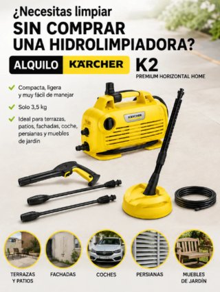 Alquiler hidrolimpiadora Kärcher K2 + accesorios