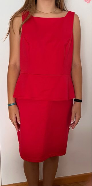 Vestido fiesta rojo talla 44
