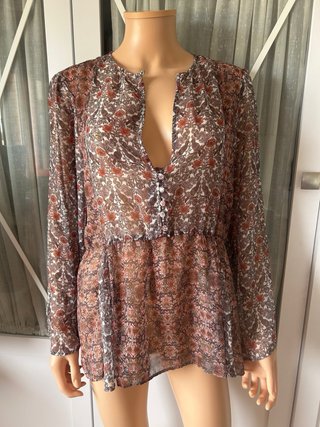 Blusa Mango Fluida Estampada