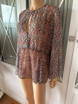 Blusa Mango Fluida Estampada