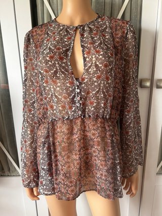 Blusa Mango Fluida Estampada
