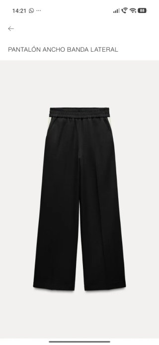 Pantalón ancho Zara banda lateral