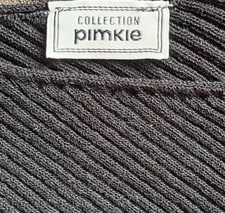 Camiseta de tirantes negra con canalé de Pimkie
