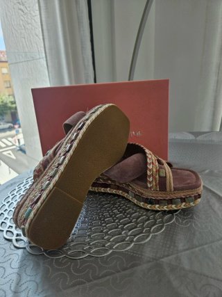Sandalias Alma en Pena Rosa palo, verdes y ocres