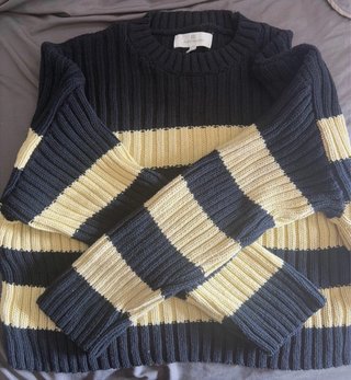 Jersey rayas azul marino y amarillo