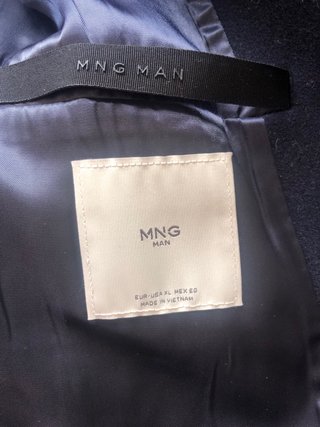 Abrigo Mango Azul Hombre Nuevo