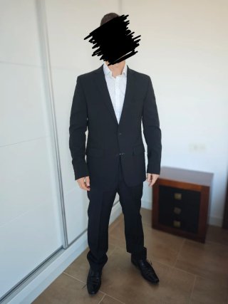 Traje Massimo Dutti Negro + Zapatos Ferrari