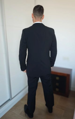 Traje Massimo Dutti Negro + Zapatos Ferrari