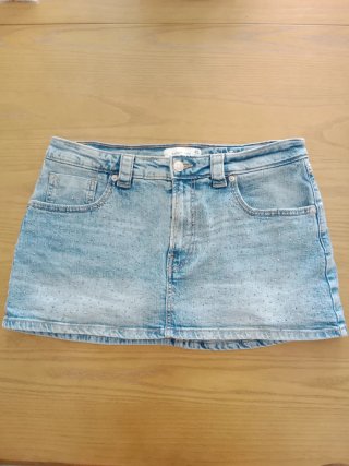 Falda pantalón vaquera con brillos Talla 40