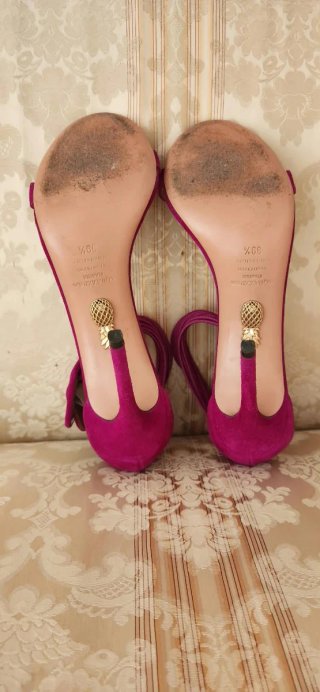 Sandalias Aquazzura Piel Aterciopelada Tacon Alto