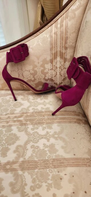 Sandalias Aquazzura Piel Aterciopelada Tacon Alto