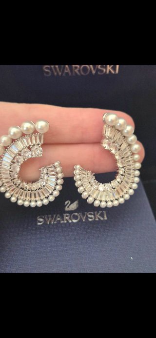 Brincos Swarovski Cristal e Pérolas