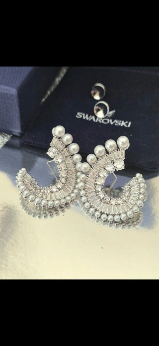Brincos Swarovski Cristal e Pérolas