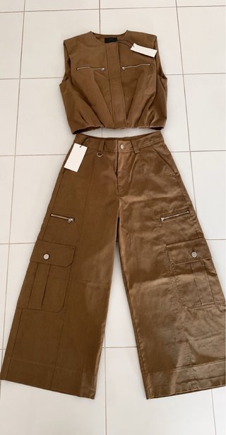 Conjunto Cargo Zara Marrón