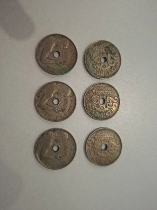 Monedas 25 céntimos 1934 República Española