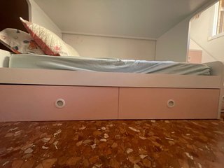 Litera con escaleras de madera y 2colchones