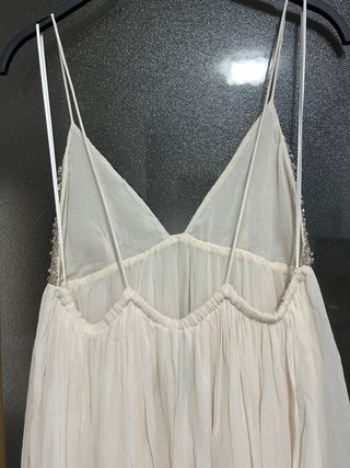 Vestido blanco Zara con abalorios  Talla/S