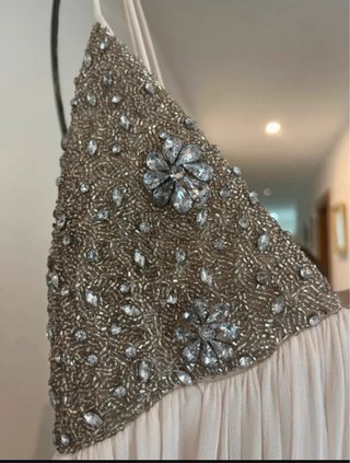 Vestido blanco Zara con abalorios  Talla/S