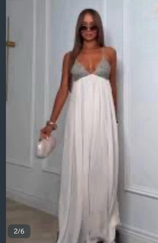 Vestido blanco Zara con abalorios  Talla/S