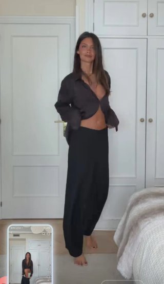 Pantalones Massimo Dutti Negros Fluidos nuevos