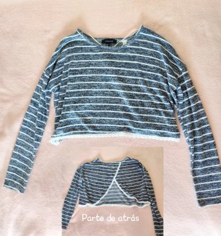 Camiseta o top rayas con encaje talla M