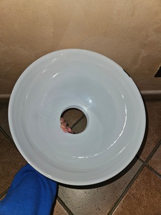 Cappa antica in opalina per lampadario