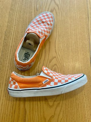 Vans Slip On Checkerboard Naranja y Blanco