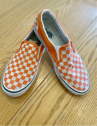 Vans Slip On Checkerboard Naranja y Blanco