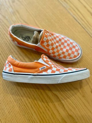 Vans Slip On Checkerboard Naranja y Blanco