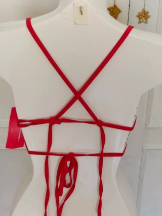 Bralette rojo pedrería Strass talla S