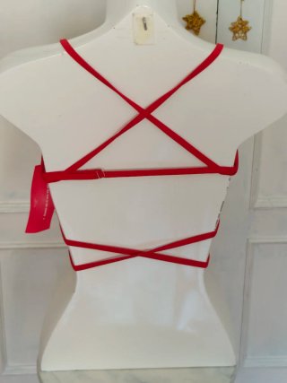 Bralette rojo pedrería Strass talla S