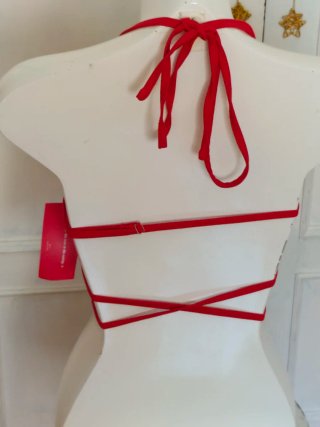 Bralette rojo pedrería Strass talla S