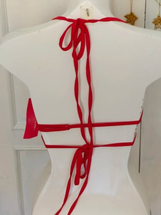 Bralette rojo pedrería Strass talla S