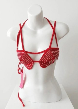 Bralette rojo pedrería Strass talla S
