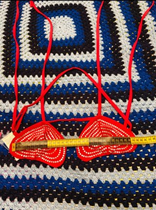 Bralette rojo pedrería Strass talla S