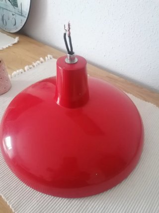 Pantalla Lámpara Roja Vintage