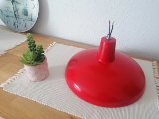 Pantalla Lámpara Roja Vintage