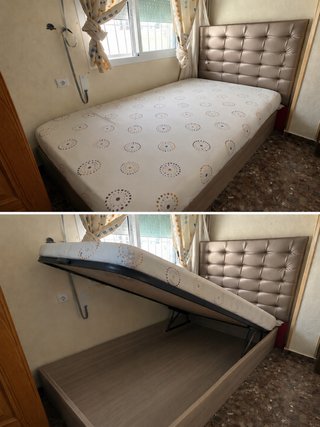 Cama individual con canapé abatible