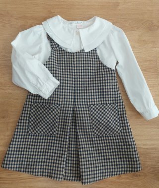 Conjunto Pichi y Camisa Cuadros Niña
