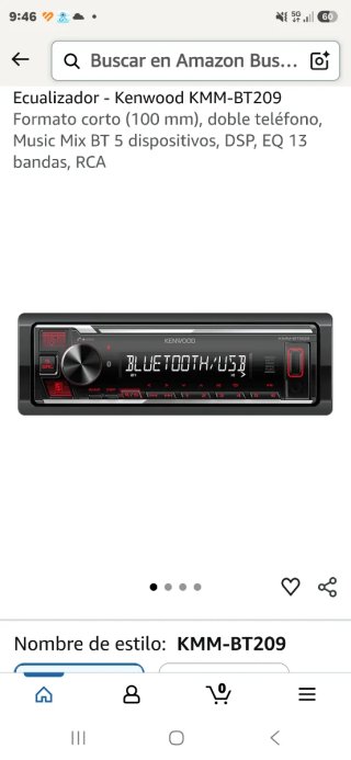 Radio Kenwood KMM-BT209 Bluetooth USB