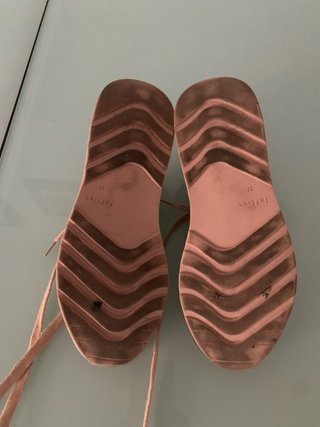 Zapatillas deportivas mujer beige y rosa