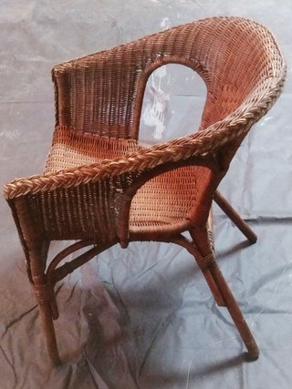 Sillón de mimbre marrón modelo Agen
