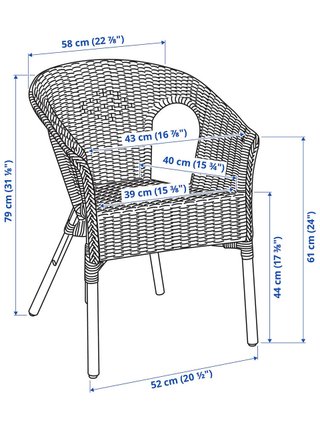 Sillón de mimbre marrón modelo Agen