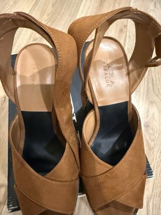 Tacón Zara Ante Marrón Plataforma 38 12cm
