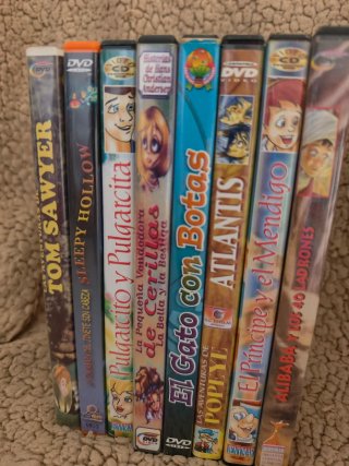 Lote 8 DVDs Dibujos Animados Clásicos Infantiles